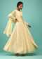 Pastel Yellow Anarkali Suit With Lucknowi Thread Work And Zardozi Embroidered Motif