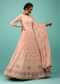 Powder Pink Anarkali Suit In Georgette With Floral Embroidery