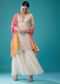 Cream White Georgette Embroidered Sharara Set With Leheriya Dupatta