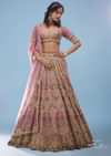 Rose Pink Bridal Lehenga In Raw Silk With Heavy Embroidery - NOOR 2022