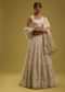 Ivory White Georgette Lehenga Set With Intricate Lucknowi Embroidery