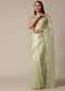 Graceful Green Saree With Scalloped Border