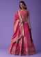 Hot Pink Bandhani Weave Silk Embroidered Lehenga