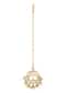 Gold Finish Kundan Maangteeka With Synthetic Stones And Beads