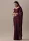 Purple Bead Embellished Saree In Satin