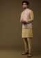 Canary Yellow Festive Bandi Jacket Set In Silk With Embroidery