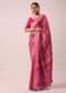 Peach Dola Silk With Bandhani Weave Detail