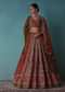 Rouge Red Bridal Lehenga Set In Raw Silk With Aari And Zardosi Work