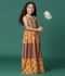 Kalki Honey Yellow Printed Jumpsuit In Georgette For Girls