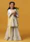 Kalki Beige Cream Printed Sharara And Kurta Set In Cotton For Girls