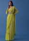 Pista Green Embroidered Indowestern Set In Georgette