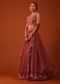 Fire Orange Bandhani Printed Lehenga And Blouse Set In Silk