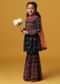 Kalki Peacock Blue Printed Kurta And Sharara Set In Georgette For Girls