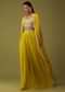 Yellow Zardosi Embellished Crop Top And Palazzo Set With Jacket