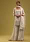 Ivory White Brocade Kurti And Sharara Set With Embroidery