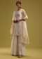 Ivory White Embroidered Kurti And Sharara Set With Brocade Dupatta