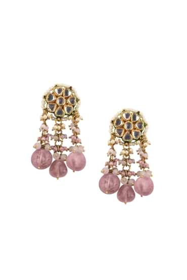 Voilet Toned Gold-Finish Kundan Choker Necklace Set With Colourful Meenakari Work In Mix Metal Voilet Toned Gold-Finish Kundan Choker Necklace Set With Colourful Meenakari Work In Mix Metal