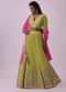 Lime Green Embroidered Lehenga And Blouse