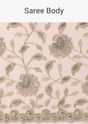 Beige Mirror Work Saree With Scallop Border And Unstitched Blouse Piece