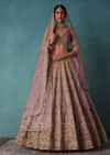 Bloom Pink Bridal Lehenga In Raw Silk With Hand Embroidery