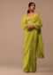 Mustard Yellow Saree With Bishop Sleeve Blouse And Hand Worked Belt