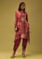 Multi Color Printed Kurti And Dhoti Set In Satin