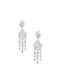 Silver Finish Danglers With Pink Synthetic Stones