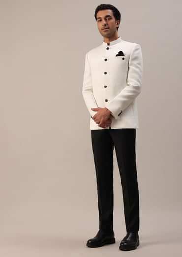 Pearl White Jodhpuri Suit