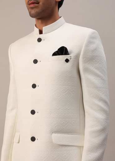 Pearl White Jodhpuri Suit