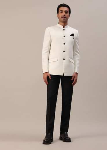 Pearl White Jodhpuri Suit