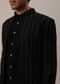 Black Embroidered Indowestern In Suiting Fabric