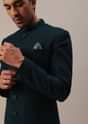 Teal Green Sherwani Set With Thread And Sequins Embroidery