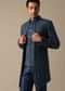 Blue Chanderi Silk Indowestern Fusion Jacket Set