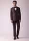Wine Blazer And Pant Set In Terry Rayon Fabric