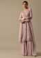 Peach Kurta Sharara Set With Sequin Work