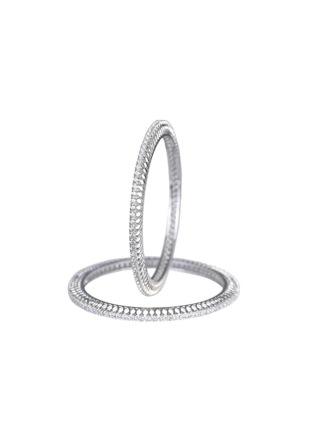 92.5 Sterling Silver Bangles Set of 2