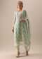 Green Slim Fit Kurta Set with Floral Work