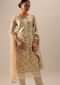 Peach Cotton Kurta Set with Floral Prints