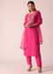 Pink Chanderi Embroidered Kurta Set