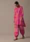Pink Printed Kurta Set With Sequin And Bead Detail