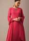 Red Kurta Set With Hand Embroidery And Organza Dupatta