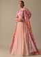 Pink Silk Lehenga Set With Floral Jacket