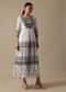 White Long Kurti With Printed Detail