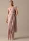 Pink Satin Saree With Belt And Unstitched Blouse Piece