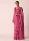 Pink Bandhani Saree With Gota Detail And Unstitched Blouse Piece