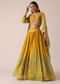 Yellow Chiffon Lehenga Set With Sequin Work