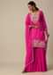 Pink Kurta Sharara Set With Resham Work