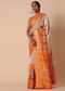Orange Patola Printed Saree In Dola Silk With Foil Detail Pallu And Unstitched Blouse Piece