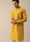 Yellow Kurta Set With Button Down Pattern And Embroidered Detail