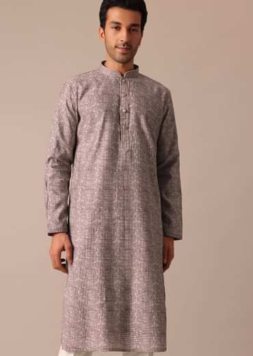 Purple Muslin Silk Kurta And Pant Set